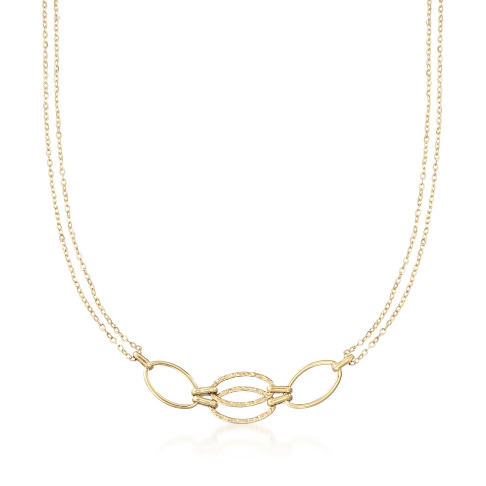 Ross-Simons Italian 14kt White Gold Omega Necklace