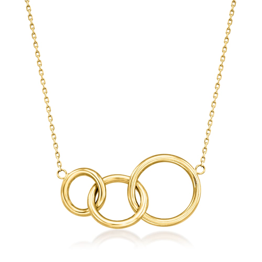 Small 18k Interlocking Circle Necklace | Von Bargen's Jewelry