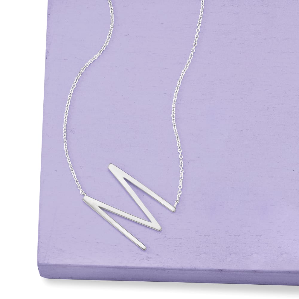 Sideways M Initial Necklace 2024 www.upgrademag