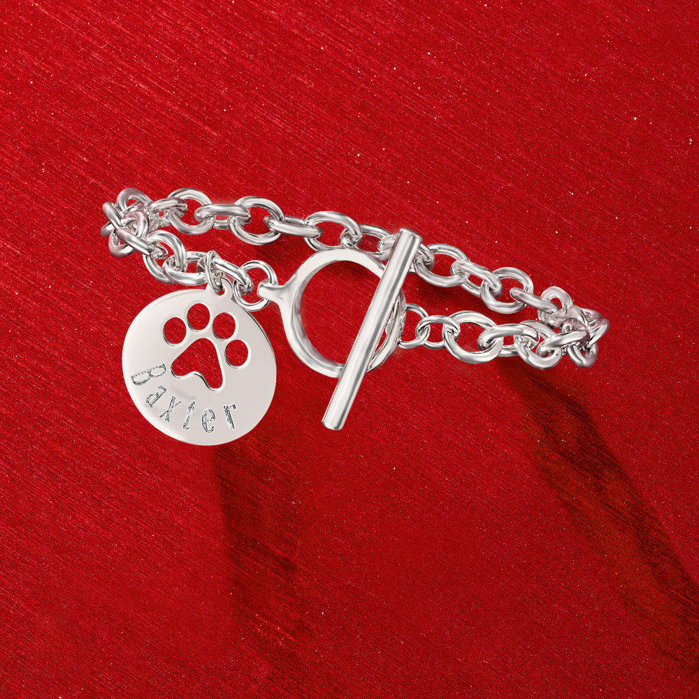 Love my Dog Charm Bracelet with Alphabet