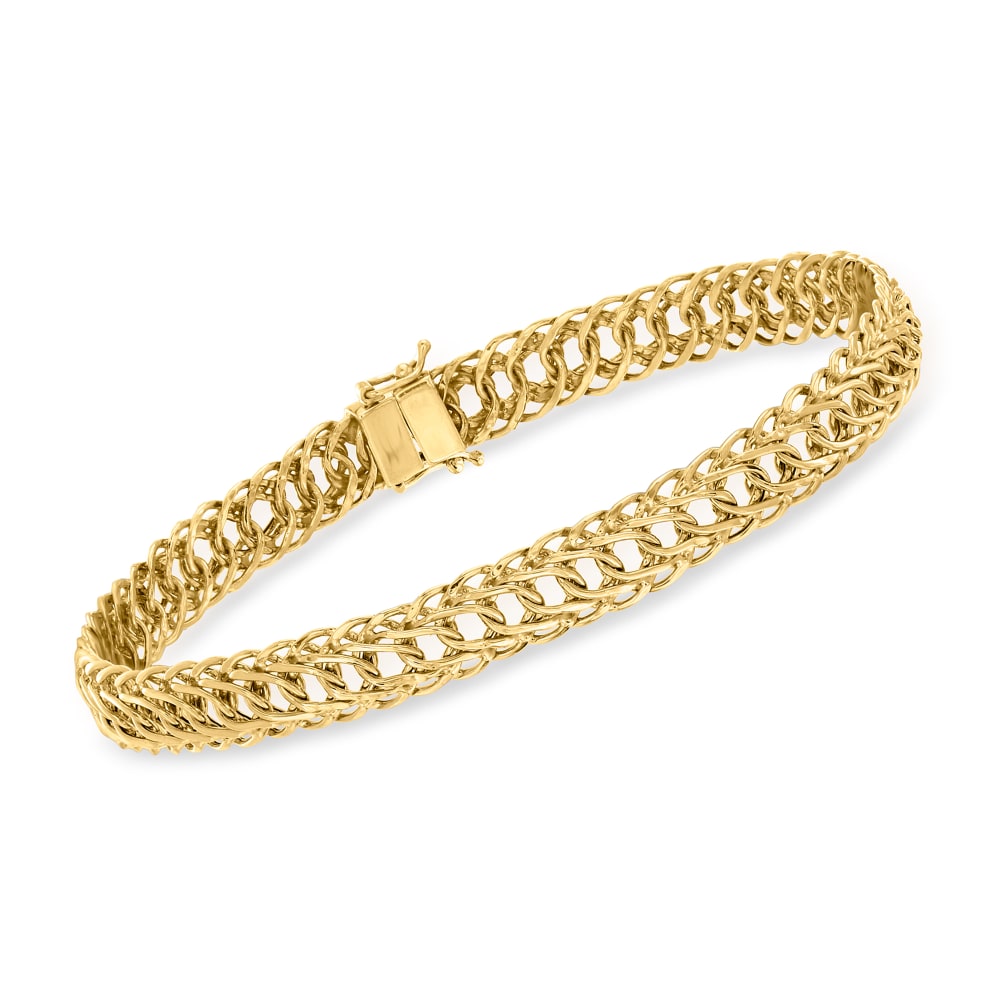 9ct Gold 205cm Solid Flat Curb Bracelet  Angus  Coote