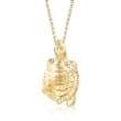 14kt Yellow Gold Turtle Pendant Necklace