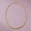 18kt Yellow Gold Graduated Wheat-Link Necklace