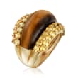 C. 1990 Vintage TigerS Eye and 3.00 ct. t.w. Citrine Ring in 14kt Yellow Gold