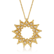 Roberto Coin &quot;Roman Barocco&quot; .22 ct. t.w. Diamond Open Sun Necklace in 18kt Yellow Gold