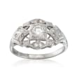 C. 1950 Vintage .45 ct. t.w. Diamond Ring in 14kt White Gold