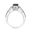 1.50 ct. t.w. Black and White Diamond Halo Ring in Sterling Silver