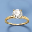 2.00 Carat CZ Solitaire Ring in 14kt Yellow Gold