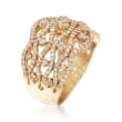 1.20 ct. t.w. Diamond Wavy Ring in 14kt Gold Over Sterling