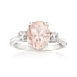 2.20 Carat Morganite and .33 ct. t.w. Diamond Ring in 14kt White Gold