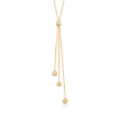 14kt Yellow Gold Bead Lariat Necklace