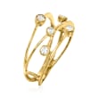 .25 ct. t.w. Bezel-Set Diamond Crisscross Ring in 14kt Yellow Gold