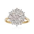 .26 ct. t.w. Diamond Cluster Ring in Two-Tone Sterling Silver