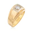 C. 1980 Vintage Men's .45 Carat Diamond Ring in 14kt Yellow Gold