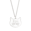 Sterling Silver Personalized Cat Pendant Necklace