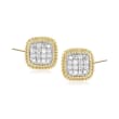 .25 ct. t.w. Diamond Beaded Frame Earrings in 14kt Yellow Gold