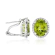 5.00 ct. t.w. Peridot and .31 ct. t.w. Diamond Earrings in 14kt White Gold