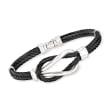 ALOR Men's Black Stainless Steel Cable Knot Bracelet