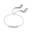 Italian Sterling Silver Link and Tassel Bolo Bracelet