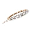 C. 1950 Vintage 4.5-5mm Cultured Pearl and .60 ct. t.w. Diamond Bangle Bracelet in 14kt Yellow Gold