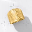 Italian 14kt Yellow Gold Diamond-Cut Dome Ring