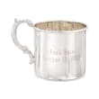 Empire Sterling Silver Personalized Baby Cup with Scroll Handle