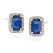 1.40 ct. t.w. Sapphire and .10 ct. t.w. Diamond Stud Earrings