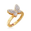 Roberto Coin &quot;Princess&quot; .15 ct. t.w. Diamond Butterfly Ring in 18kt Two-Tone Gold