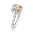 .40 Carat Yellow Diamond Ring with .30 ct. t.w. White Diamonds in 14kt and 18kt Gold