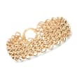 14kt Yellow Gold Textured and Polished Multi-Oval Link Bracelet