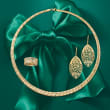 Italian 14kt Two-Tone Gold Flexible Woven Ring