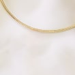 Italian 3mm 18kt Gold Over Sterling Silver Round Omega Necklace