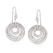 Charles Garnier &quot;Saturnia&quot; Multi-Circle Drop Earrings in Sterling Silver 
