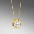 1.00 ct. t.w. Bezel-Set Diamond Solitaire Necklace in 14kt Yellow Gold