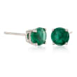 .60 ct. t.w. Round Emerald Stud Earrings in 14kt White Gold