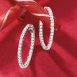 3.70 ct. t.w. CZ Inside-Outside Hoop Earrings in Sterling Silver
