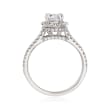 .54 ct. t.w. Diamond Halo Engagement Ring Setting in 14kt White Gold