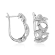 .20 ct. t.w. Diamond Starfish Hoop Earrings in Sterling Silver
