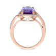 3.75 Carat Amethyst and .19 ct. t.w. Diamond Ring in 14kt Rose Gold