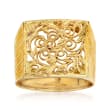 Italian 14kt Yellow Gold Square Filigree Ring
