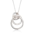 Italian Sterling Silver Interlocking Circle Necklace