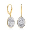 1.40 ct. t.w. Diamond Mosaic Drop Earrings in 18kt Gold Over Sterling