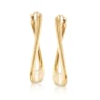 Italian Andiamo 14kt Gold Rectangular Hoop Earrings