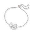 Sterling Silver Personalized Cat Bolo Bracelet