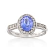 1.10 Carat Tanzanite and .26 ct. t.w. Diamond Ring in 14kt White Gold