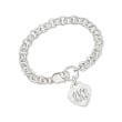 Sterling Silver Personalized Heart Charm Bracelet