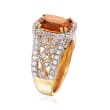 2.60 Carat Citrine and 1.00 ct. t.w. White Topaz Ring in 14kt Gold Over Sterling