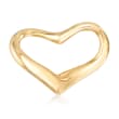 Italian 18kt Yellow Gold Open-Space Heart Pin