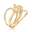 .27 ct. t.w. Diamond Buckle Ring in 14kt Yellow Gold
