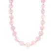 Rose Quartz Bead Necklace with 14kt Yellow Gold